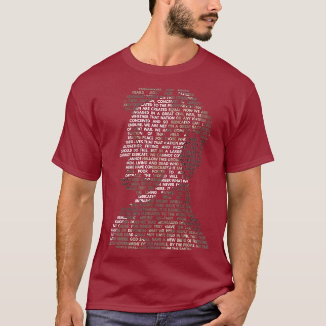 Camiseta Abraham Lincoln Portrait Gettysburg Address (Anverso)