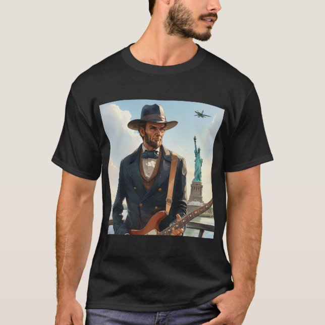 Camiseta Abraham Lincoln Tocando Libertad Estatal de Base E (Anverso)