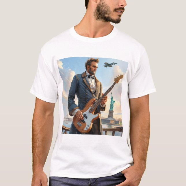 Camiseta Abraham Lincoln Tocando Libertad Estatal de Base E (Anverso)
