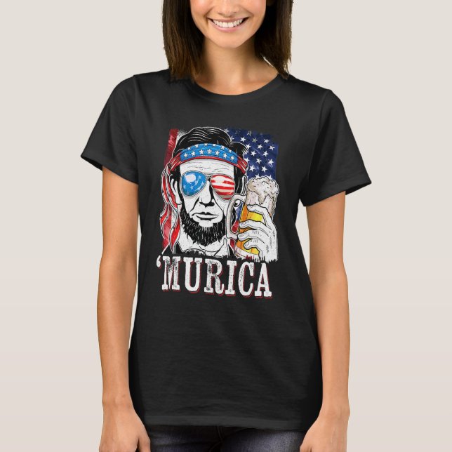 Camiseta Abraham Lincoln Usa Bandera Estadounidense Murica  (Anverso)
