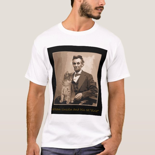 Camiseta Abraham Lincoln y "Dixie" su gato (Anverso)