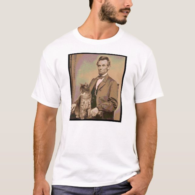 Camiseta Abraham Lincoln y su gato "Dixie " (Anverso)