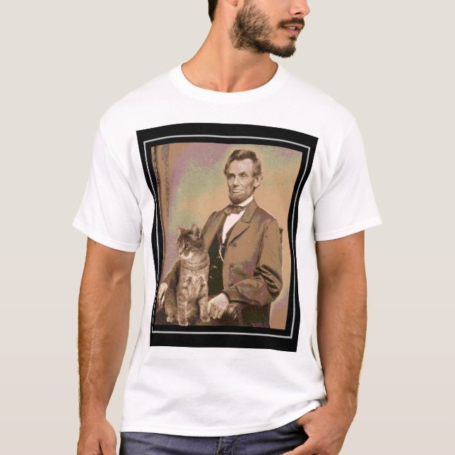 Camiseta Abraham Lincoln y su gato "Dixie " (Anverso)