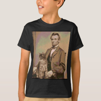 Camiseta Abraham Lincoln y su gato "Dixie "