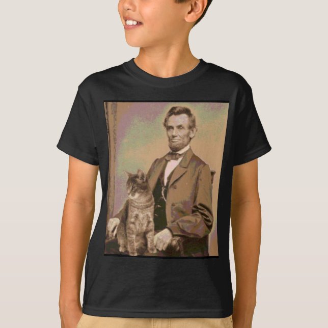 Camiseta Abraham Lincoln y su gato "Dixie " (Anverso)