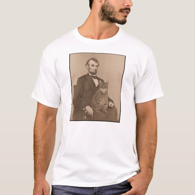 Camiseta Abraham Lincoln y su gato "Gloria" 2 (Anverso)