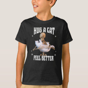 Camiseta Abraza a un Gato Siente Mejor Arte de Gato Esquele