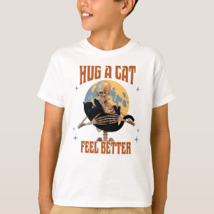 Camiseta Abraza a un Gato Siente Mejor Humor de Gato Introv