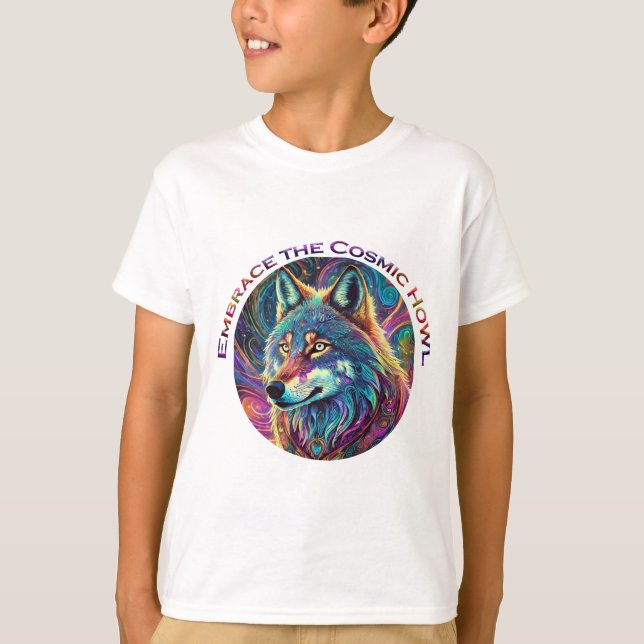 Camiseta Abraza al Lobo Cósmico (Anverso)