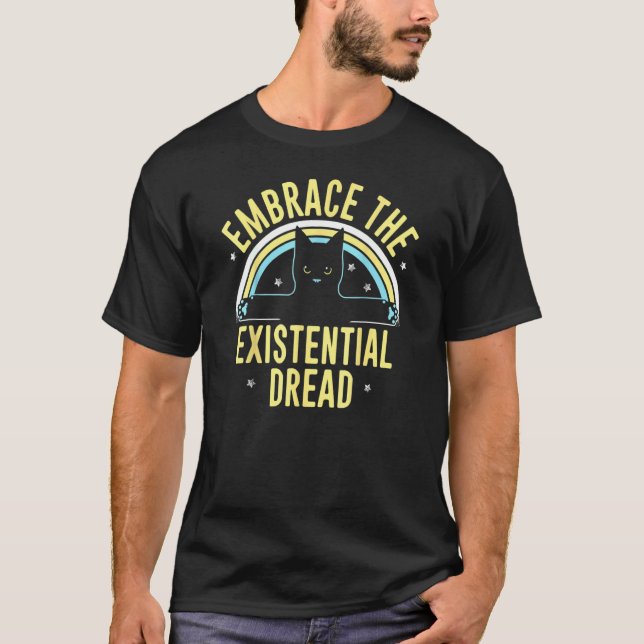 Camiseta Abraza El Gato Del Terror Existencial (Anverso)