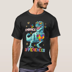 Camiseta Abraza la Diferencia Rompecabezas de Dinosaurio C