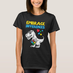 Camiseta Abraza las Diferencias Dino Niños Autismo Conscien