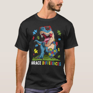 Camiseta Abraza las Diferencias Dinosaurio Niños Niños Auti