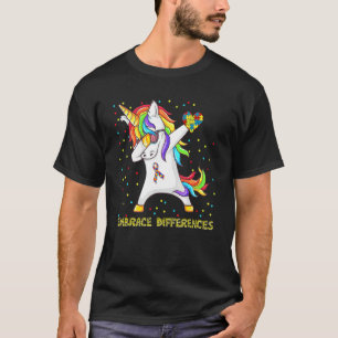 Camiseta Abraza las Diferencias Unicornio Haciendo Dab Puzz