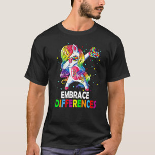 Camiseta Abraza las Diferencias Unicornio Haciendo Dabbing 