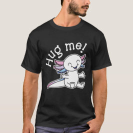 Camiseta ¡Abrazame! Axolotl lindo en colores del Orgullo Bi