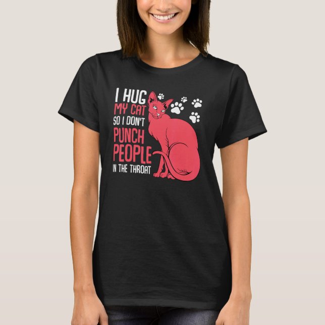 Camiseta Abrazando a un gato Mascota Animal Meowing Kitty H (Anverso)