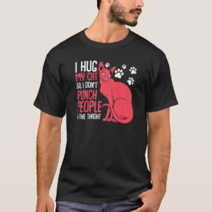 Camiseta Abrazando a un gato Mascota Animal Meowing Kitty H