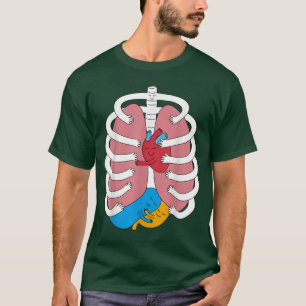 Camiseta Abrazando anatomía disfraz gracioso órgano esquele