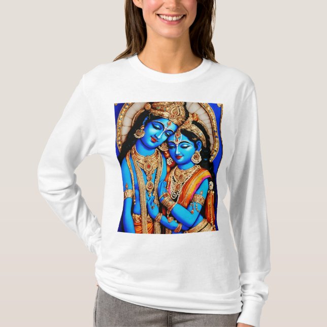 Camiseta Abrazando el amor divino de Lord Radha Krishna (Anverso)