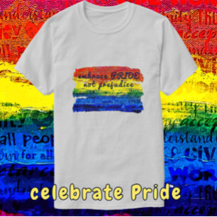 Camiseta Abrazar el ORGULLO no prejuzgar el arte arcoiris