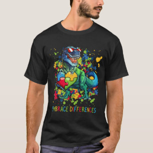 Camiseta Abrazar las diferencias Autismo Dinosaurio T-rex R