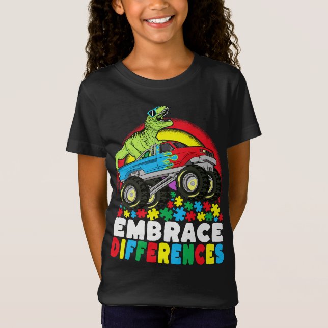 Camiseta Abrazar las diferencias en el autismo de los camio (Anverso)