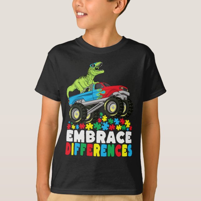 Camiseta Abrazar las diferencias en el autismo de los camio (Anverso)