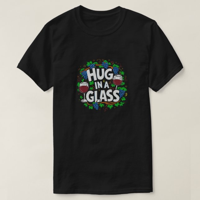 Camiseta Abrazarse en un vaso (Diseño del anverso)