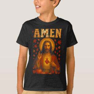 Camiseta Abrazo Amen Otoño Jesús Versículos de la Biblia Cr