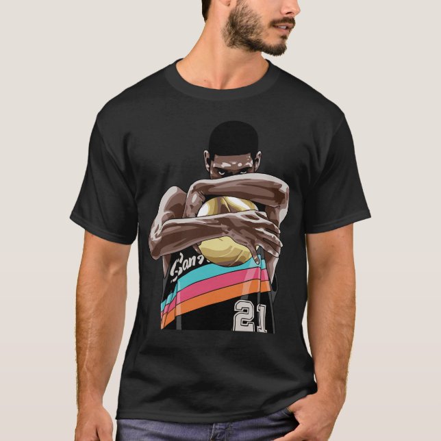 Camiseta Abrazo de balón de Tim Duncan (Anverso)