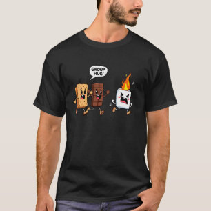 Camiseta Abrazo de grupo de camping Smores Marshmallow y hu