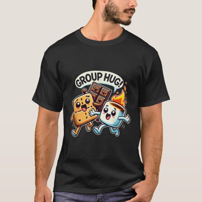 Camiseta Abrazo de grupo divertido de malvavisco S'mores de (Anverso)