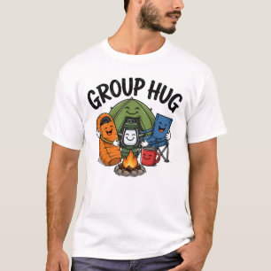 Camiseta Abrazo de grupo divertido en la fogata del campame