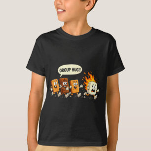 Camiseta Abrazo de grupo divertido malvavisco hoguera smore