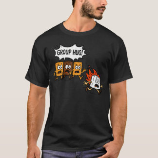 Camiseta Abrazo de grupo Malvavisco Divertido Fogata Smores