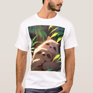 Camiseta Abrazo de Perezoso Acogedor Bajo Luz Cálida