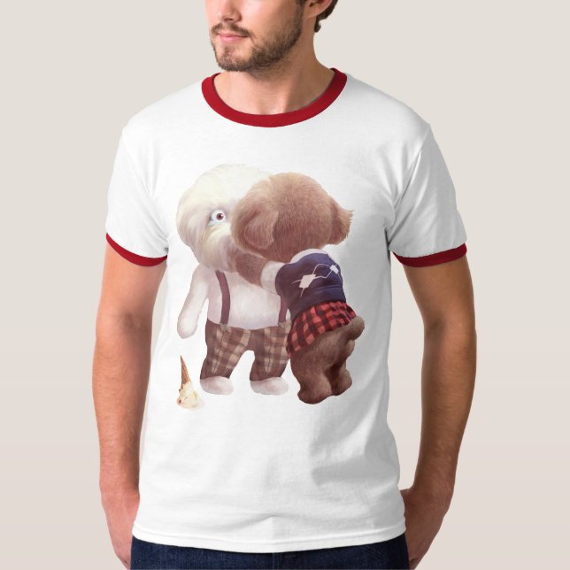 Camiseta Abrazo de perros pequeños (Anverso)