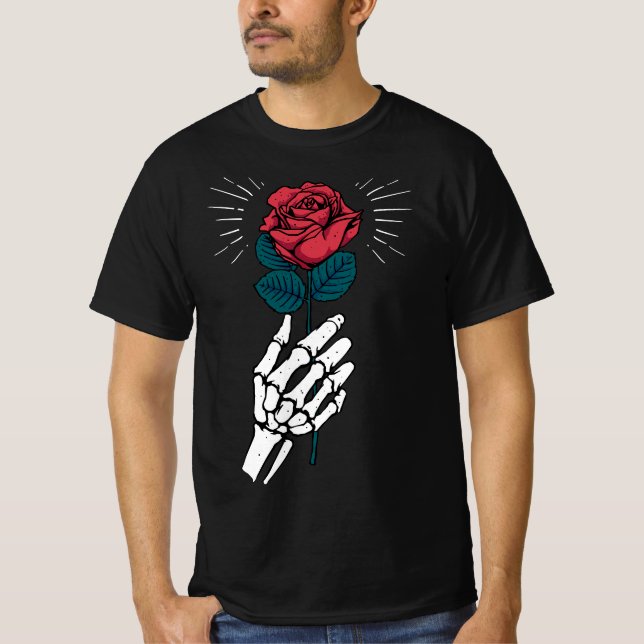 Camiseta Abrazo de Skeleton: La ropa de calle Rosa (Anverso)