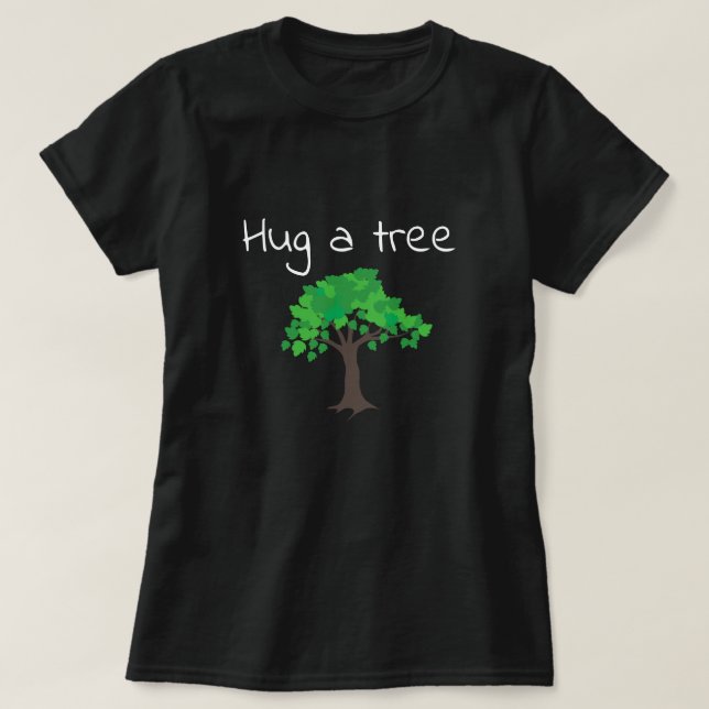 Camiseta Abrazo de un árbol gráfico y palabras (Diseño del anverso)
