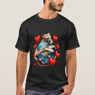 Camiseta Abrazo del Día de la Tierra del perro Whippet Amor