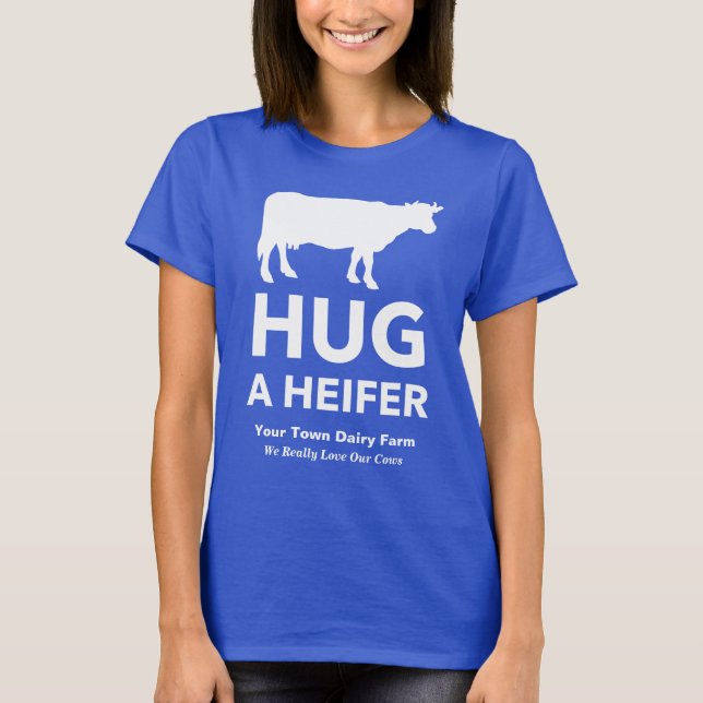Camiseta Abrazo divertido del lema de la granja lechera una (Anverso)