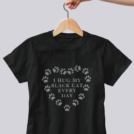 Camiseta Abrazo mi garra negra para gato Imprimir la camise