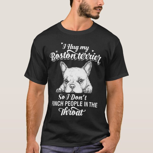 Camiseta Abrazo Mi Terrier De Boston Enfrentado (Anverso)