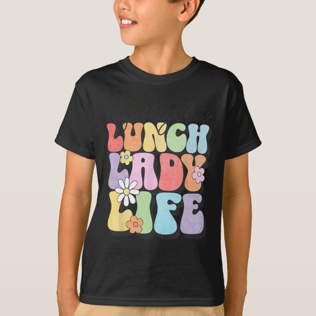 Camiseta Abrazos Amp; High Fives Lunch Lady Vibes School Ap (Anverso)