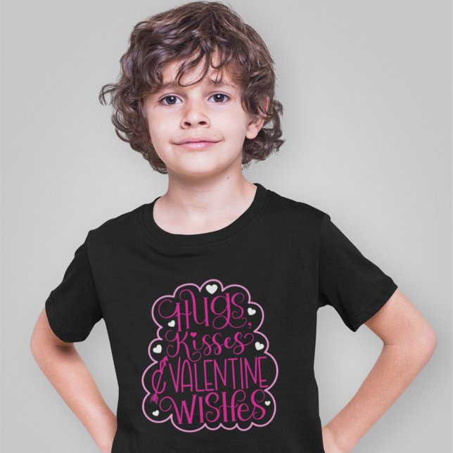 Camiseta Abrazos, besos y deseos de San Valentín, corazones (Subido por el creador)