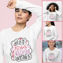 Camiseta Abrazos, besos y deseos de San Valentín, corazones
