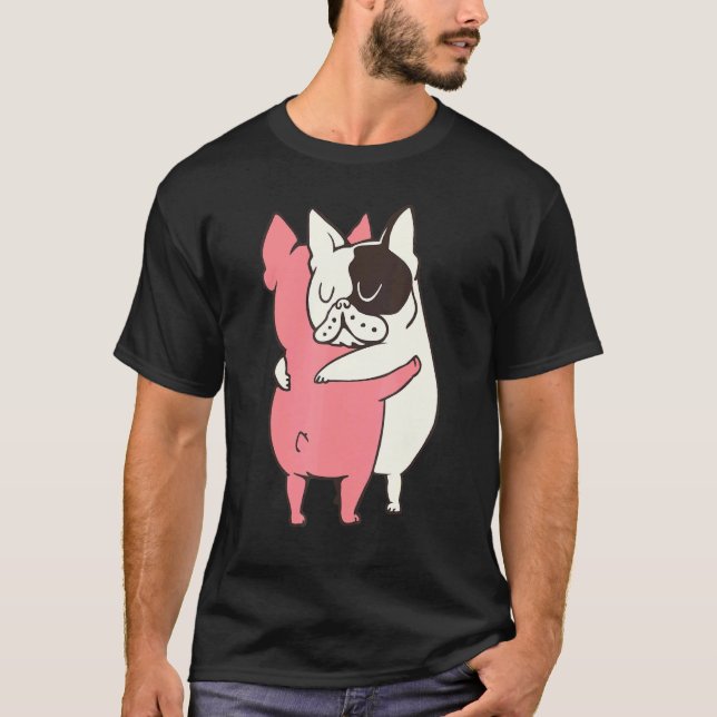 Camiseta Abrazos de Bulldog franceses (Anverso)