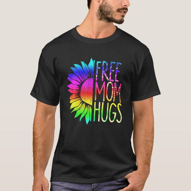 Camiseta Abrazos de mamá LGBT Arcoíris Girasol (Anverso)