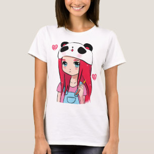 Camiseta Abrazos de Panda y Sueños Carmesí